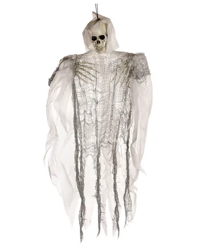 Horror-Shop Dekoobjekt Weißes Hängeskelett Hanging Reaper als Halloween D