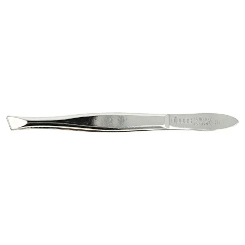 nippes Solingen Pinzette mit schräger Spitze vernickelt 9 cm Länge Splitter Pinzette Pinzette schräg Zur präzisen Haarentfernung Silber Pinzette Classic 1 Stück (1er Pack)