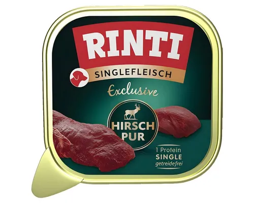 Rinti Singlefleisch Exclusive Hirsch pur 150 g - 10 Stück, für: Hund