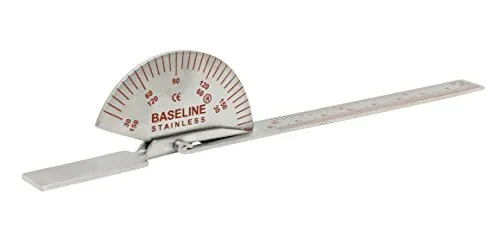 Baseline 12-1010 Goniometer für Finger und kleine Gelenke, Edelstahl, 15 cm - Medizinische Größen- & Umfangmessgeräte, ideal für präzise Messungen des Bewegungsbereichs in Fingergelenken, benutzerfreundlich mit nur einer Hand bedienbar.