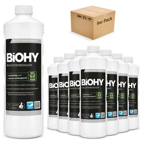 BiOHY Backofenreiniger 9er Pack (9 x 1 Liter Flasche) Vollwaschmittel (9-St)