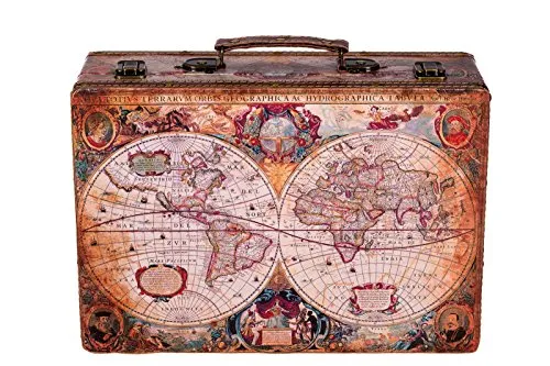 Birendy Truhe Kiste KD 1288 - Edle Holztruhe im Vintage Stil - Truhe im Kolonial Stil, hochwertig verarbeitet mit Kunstleder bezogen. Ideal zur Aufbewahrung von Schätzen oder als dekoratives Element. Größe XL (36cm B x 25cm T x 12cm H), perfekt als Geschenk!