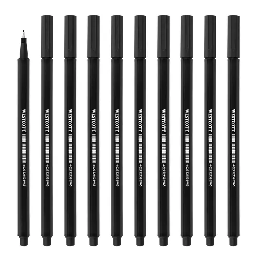 Westcott STORYLINER Fineliner Schwarz 10 Stück, 0,4mm Strichstärke