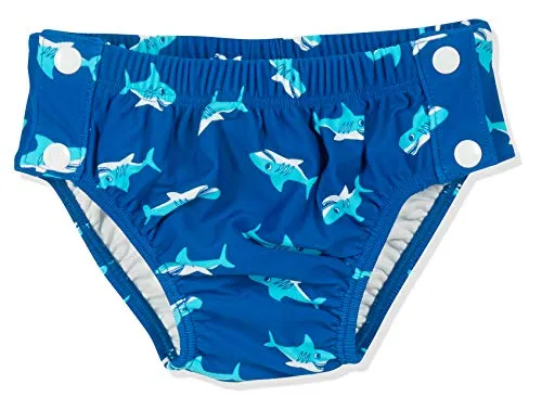 Playshoes UV-Schutz Windelhose Unisex Kinder Badehose Schwimmhose Badebekleidung, Hai zum Knöpfen, 74/80