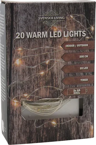 HIT 23139452 - Drahtbeleuchtung 20 LED / 200cm / Timer / IP44