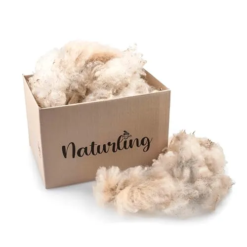 naturling Schafwolle Dünger - Effektiver Schneckenschutz und Wasserspeicher (6kg) - Langzeitdünger aus unbehandelter Schafswolle, ideal für den Garten. Verbessert die Bodengare, sorgt für optimale Feuchtigkeit und schützt Pflanzen vor Schneckenfraß. Perfekt für Erdbeeren, Kürbis und Gemüse!