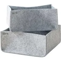 Lifeney Organize your closet Schubladenorganizer, 2er Set, Filz, grau 833880