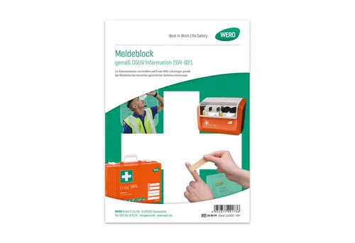 Produktbild WERO Erste-Hilfe-Set Meldeblock gemäß DGUV Information 204-021