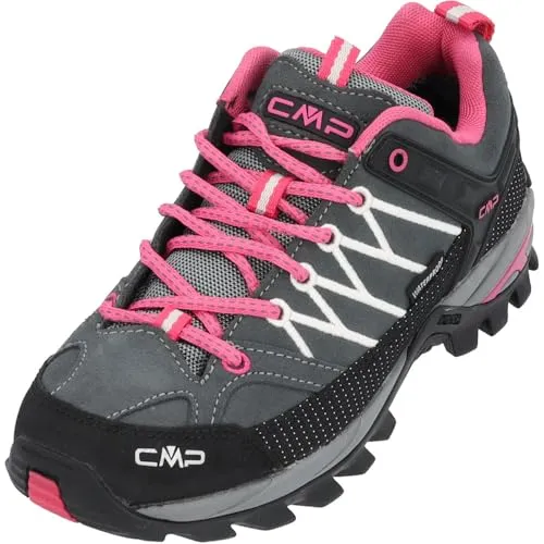 CMP Damen Rigel Low Wmn Shoes Wp - Trekking- & Wanderhalbschuhe in Grau/Fuxia, 36 EU - Wasserdichte Wanderschuhe mit isolierender, atmungsaktiver Sohle aus EVA und Gummi, perfekt für Spaziergänge und Outdoor-Aktivitäten.