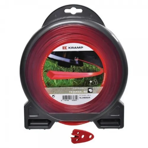 Kramp NL4025SKR Mähfaden 4-Kant für alle Motorsense Nylon rot 4,0 mm x 25 m