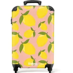 NoBoringSuitcases.com© Hartschalen-Trolley Pastellorange mit Zitronen