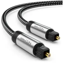 deleyCON deleyCON Toslink Kabel 1m Optisches Digital Audio Kabel Metallstecker Optisches-Kabel