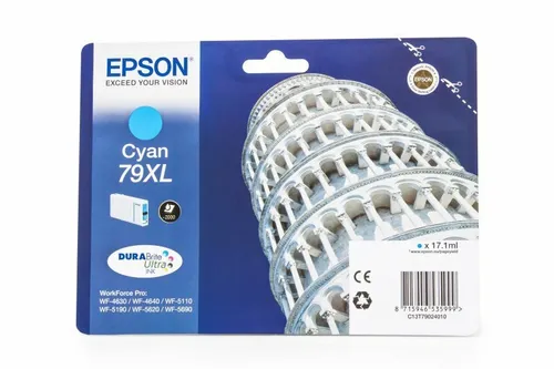 Original Epson Tintenpatrone 79 XL Cyan für Workforce Pro WF-4600/5100/5600 - Hohe Kapazität mit bis zu 2.000 Seiten für brillante Ausdrucke
