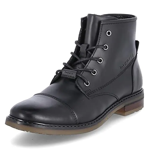 bugatti Herren Marcello I Mode-Stiefel, Schwarz, 48 EU - Herren-Stiefel aus hochwertigem Leder mit warmem Textilfutter, ideal für kalte Tage und stilvolle Outfits.