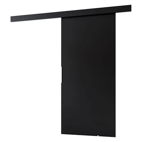 MINIO go for it - Schiebetür Komplettset CLEAN A, Schiebetüren, Wandmontage, Schiebetürsystem, Zimmertüren (Schwarz, 106x205 cm)