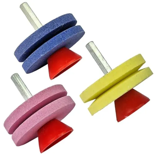 HERO Schleifstein Messerschärfer Set 3-tlg für Bohrmaschinen