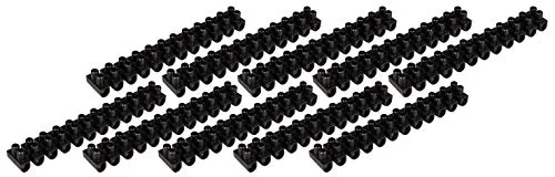 MC POWER - Lüsterklemme | 12-polig, Weichplastik, doppelte Schraubklemmen, trennbar (5A / 4,5mm-Ø, schwarz / 10er-Pack)