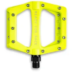 Cube RFR Pedale Flat CMPT - neon yellow - Fahrradpedale mit breiter Auflagefläche und hochwertigen Aluminium-Pins für optimalen Grip und Leistung, ideal für anspruchsvolle Radfahrer.
