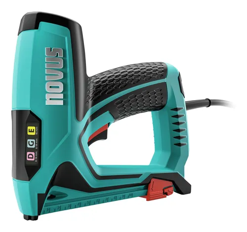 Novus Elektrotacker J-151 - Tacker für Flachdrahtklammern bis 14 mm und Nägel bis 16 mm, ergonomisches Design und Freischusssicherung für sicheres Arbeiten, ideal für präzise Befestigungen.
