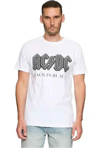 MERCHCODE Herren T-Shirt ACDC Back In Black Tee, Regular Fit, Baumwolle 100%, 4XL