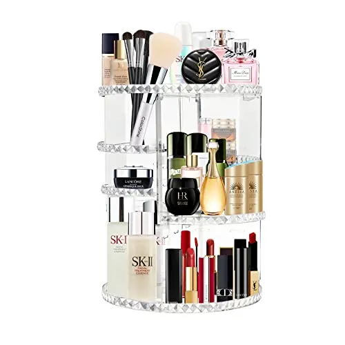 talifoca Make Up Kosmetik Organizer, 360° Drehung Kosmetik-Organisator, Kosmetik Aufbewahrungsbox, Make-up-Caddy-Regal für alle Make-up-Accessoires in Kommode, Bad, Schlafzimmer
