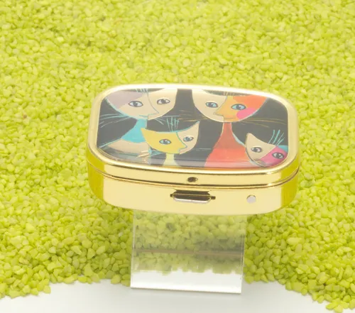 Fridolin Pillenbox Pillendose eckig Rosina Wachtmeister 4 Katzen