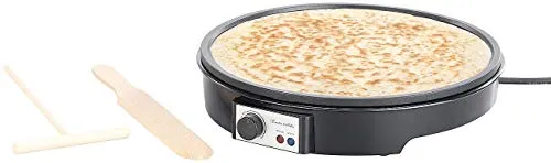 Rosenstein & Söhne Crepe Backplatte: Elektrischer XL-Crêpes-Maker mit Temperaturregler, 1.000 Watt, Ø 28cm (Crepe Maschine, Crepespfannen, Waffeleisen)