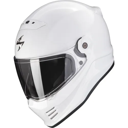 Scorpion Covert FX Solid Integralhelm - Weiß - S - Motorradhelm mit Ultra TCT™ Verbundfaser für überragende Sicherheit und Leichtigkeit, ideal für Stadtverkehr und Langstreckentouren.