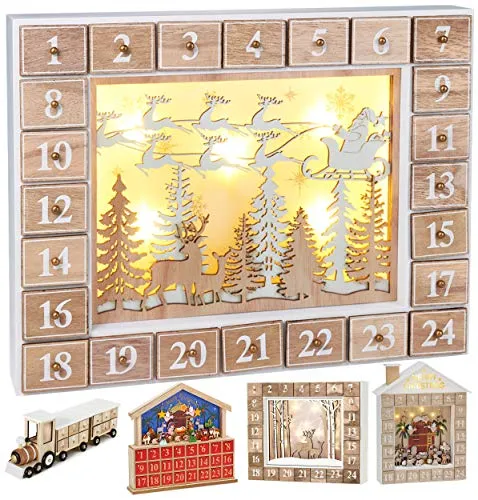 BRUBAKER Adventskalender aus Holz von BRUBAKER