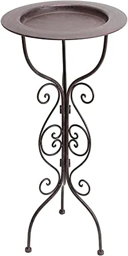 Dekoleidenschaft Metall-Ständer Country-Style schwarz - Beistelltisch mit abnehmbarem Tablett, vielseitig einsetzbar als Dekoschale oder Pflanzständer