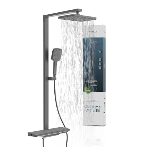 Schütte HAWAII Duschsystem mit Thermostat und Glasablage von Schütte