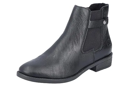 Rieker Damen 73674 Chelsea-Stiefel, Schwarz, 38 EU - Wanderschuhe mit praktischem Reißverschluss, ideal für komfortable und stylische Ausflüge in der Natur.