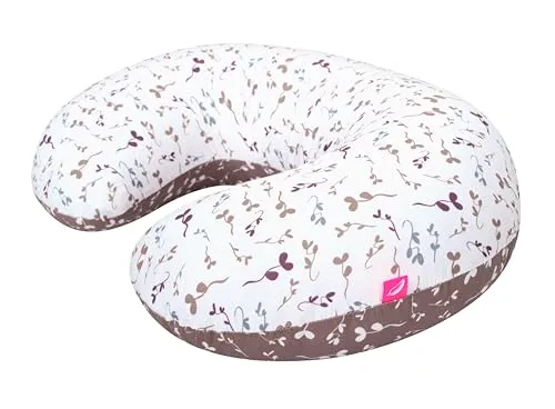 Motherhood Stillkissen ergonomisch, Öko-Tex Standard 100, dunkelrosa Zweige - Hochwertiges Stillkissen von Motherhood, ideal für Mamas und Babys. Unterstützt die Rückenlage und fördert die Bauchlage für eine gesunde Entwicklung. Pflegeleicht, waschmaschinengeeignet und handgenäht in der EU.