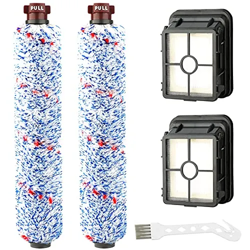 AINUO 2 Stück Filter und 2 Stück Bürstenrolle für BISSELL 17132 Crosswave 3-in-1 Nass- & Trockensauger, Ersatzbürste und Ersatzfilter für Bissel 2225n Zubehör Multi Surface Brush Roll Ersatzteile