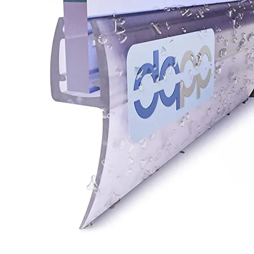 DQ-PP Duschdichtung 70cm – für 6mm - 8mm Glastür Stärke – UK05 – Wasserablaufprofil Wasserabweisprofil – Duschabdichtung Duschwand – Ersatzteile für Duschkabine – Transparent