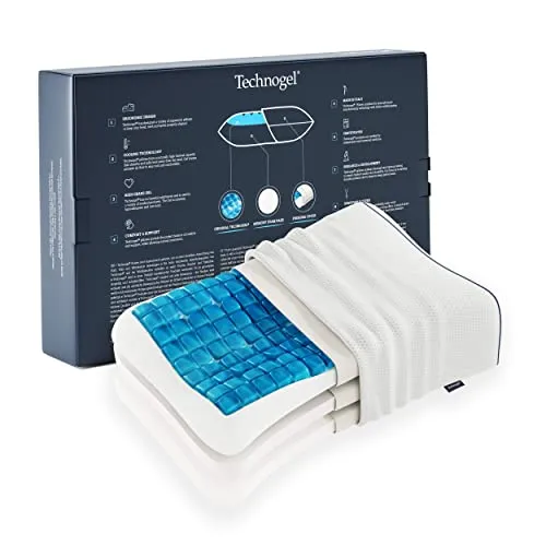 Technogel® NEW Adjustable Anatomic Curve höhenverstellbares kühlendes Nackenstützkissen mit Gel –Patentiert, Antibakteriell, Schadstofffrei & Zertifiziert ermöglicht 4 Höhen für Rücken-&Seitenschläfer