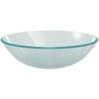 vidaXL Waschbecken Hartglas 42 cm Mattiert - Stilvolles Aufsatzwaschbecken - Waschbecken aus hochwertigem Hartglas, ideal für Bad und Damentoilette. Praktisch, leicht zu reinigen und passt zu jedem Einrichtungsstil. Montage auf Waschtisch.