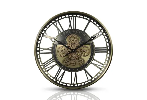 Samilito Wanduhr mit echtem Bewegungsgetriebe - Wanduhren mit einzigartigem Design, goldene Zahnräder und römische Ziffern für einen eleganten Look in Ihrem Zuhause.