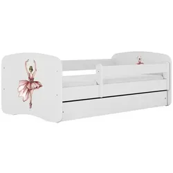 Raumhirsch Furniture Kinderbett mit Schublade, Weiß, 80x160 cm - Kinderzimmermöbel mit abnehmbarer Schutzschiene für maximale Sicherheit und geräumiger Schublade zur Aufbewahrung, ideal für ein modernes und ordentliches Kinderzimmer.