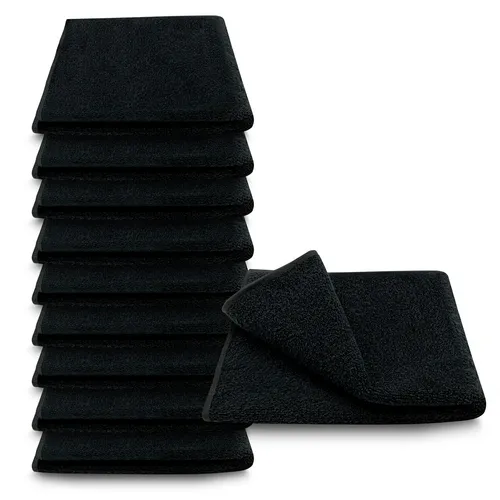 10x Gästetuch schwarz 100% Baumwolle 10 er Set 30 x 50 cm Frottee Set Aufhänger