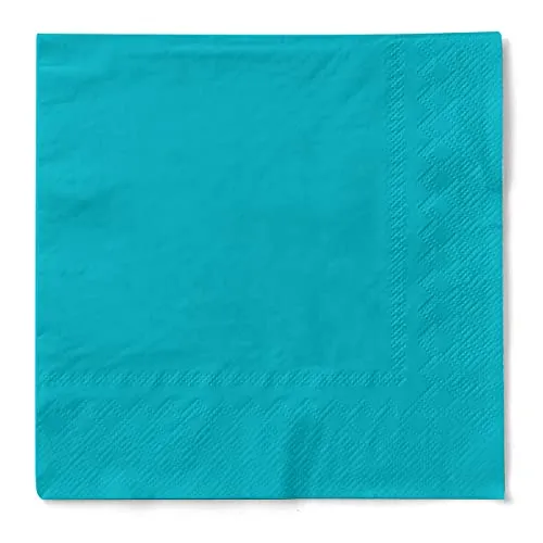 Sovie HOME Serviette in AQUABLAU aus 3-lagigem Tissue, 33 x 33cm, 1/4 Falz, 20 Stück, elegante Aquablaue Papierservietten für Hochzeit, Feier, Dinner & Party