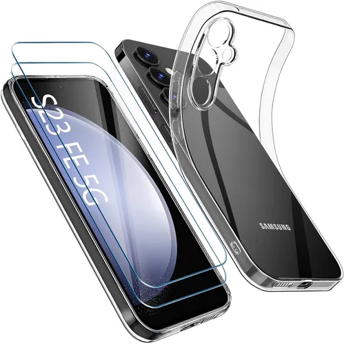 Hülle + 2X Schutzglas  für Samsung Galaxy S23 FE 5G Hartglas Full Screen Case