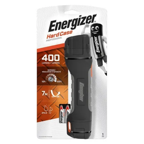 Energizer LED Taschenlampe Hardcase Professional - Taschenlampe mit bis zu 400 Lumen, ideal für Haushalt, Outdoor und Notfälle. Robuste Bauweise, bruchsicheres Glas und lange Laufzeit von bis zu 50 Stunden.