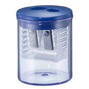 Herlitz Spitzer 8680100, farbig sortiert/transparent, doppelter Dosenspitzer, aus Kunststoff