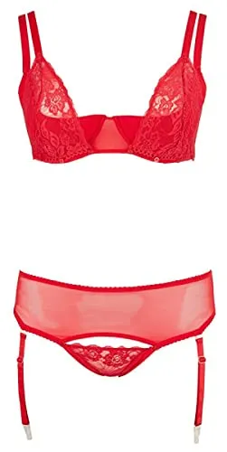 Cottelli Collection BH-Set,Rot Bra Set 85D, L in rot von Cottelli Collection