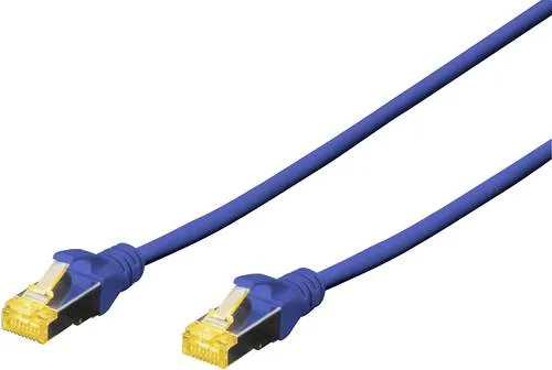 Digitus DK-1644-A-100/B RJ45 Netzwerkkabel, Patchkabel CAT 6a S/FTP 10.00m Blau Halogenfrei, verdrillte Paare, mit