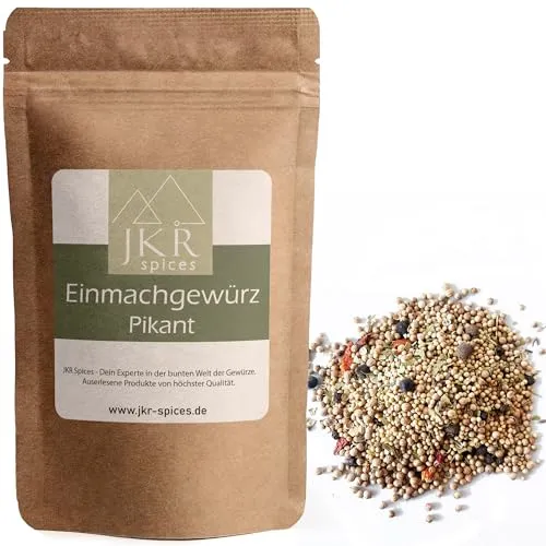 JKR Spices Einmachgewürz pikant 250g | Gewürzmischung zum einlegen von Gemüse | Gurkengewürz im wiederverschließbaren CO² neutralem Beutel | EInlegegewürz für Gurken und Gemüse