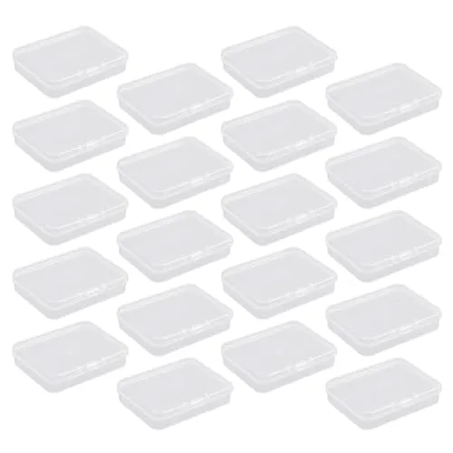 ZBHDEYG 20 Stück Kunststoff-Leerboxen, Aufbewahrungsbehälter Mit Deckel, Transparente Rechteckige Kunststoffboxen, Mini-Aufbewahrungsboxen Für Kleinteile