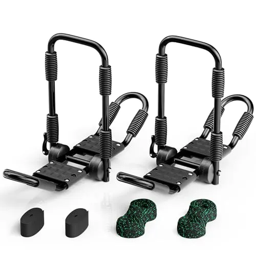 Wiltec Kajak Dachträger J-Form, 68 kg - Kajakträger für bis zu 68 kg, aus robustem Aluminium mit klappbarem J-Form Design für einfache Montage. Ideal für spontane Kajak-Abenteuer und sorgt für sicheren Transport ohne Kratzer.