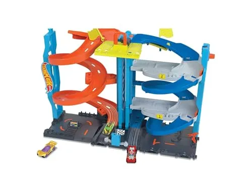 Hot Wheels City Trackset mit 1 Auto, 2-in-1-Rennturm von Hot Wheels